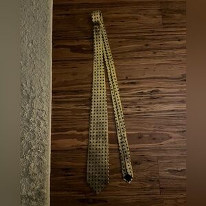 vintage new pure silk gold/yellow and blue brooks brothers tie